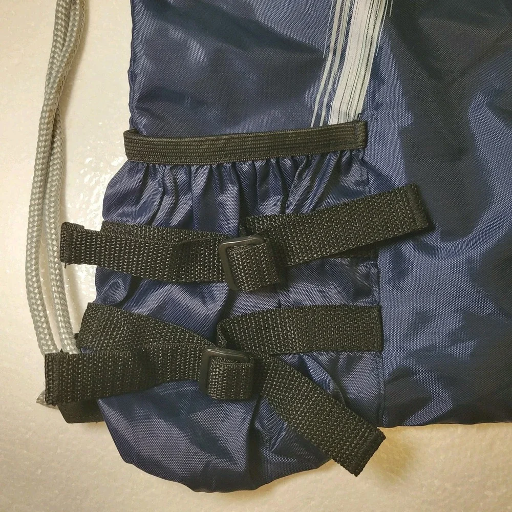 Vintage‎ 90s HEAD Drawstring Gym Bag Blue Nylon w/ Drink Holder 17x13.5